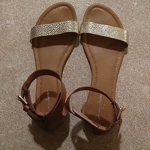 Massimo Matteo color block leather sandals